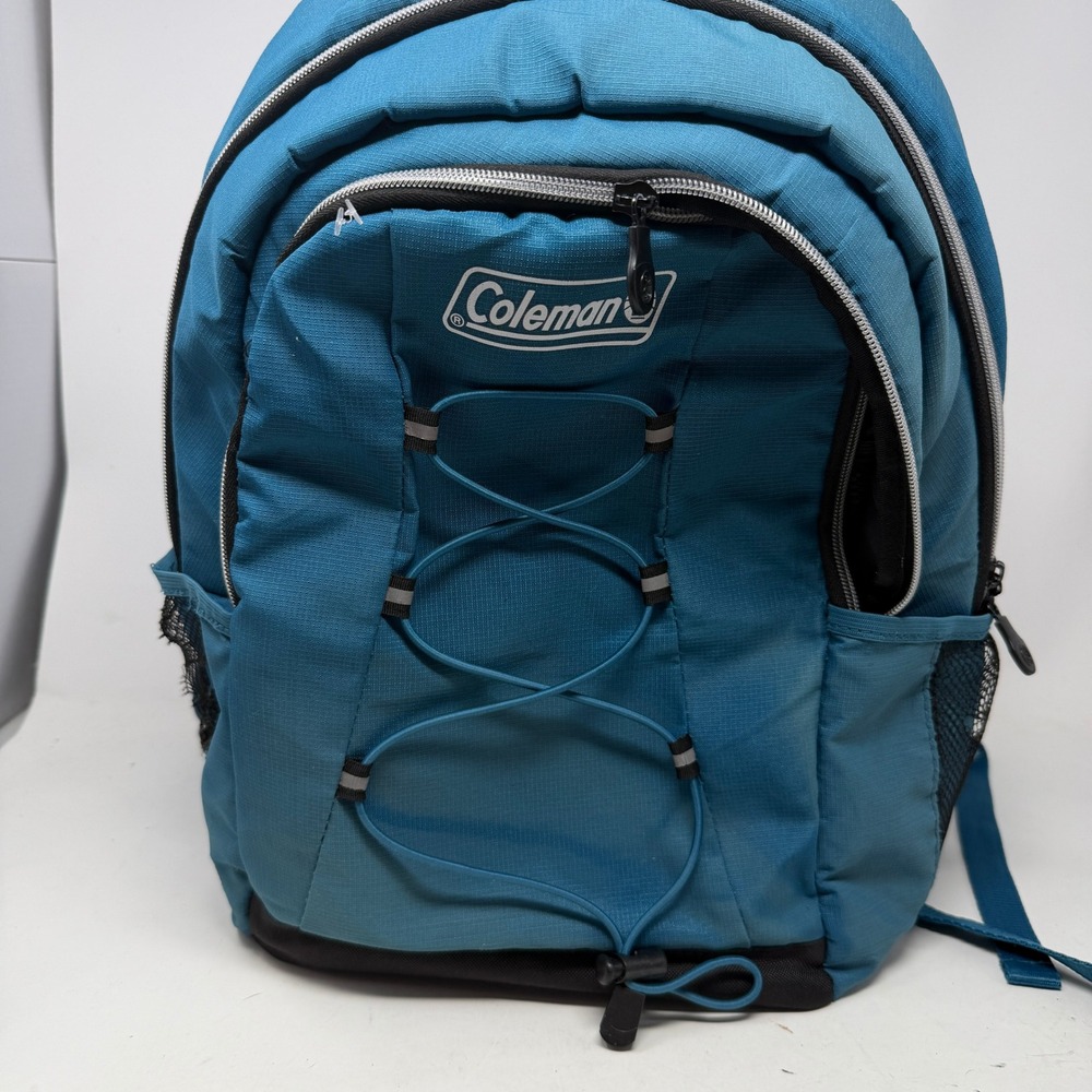 Coleman Backpack Unisex OS Insulated Cooler Daypack Blue Bungee Outdoor EUC